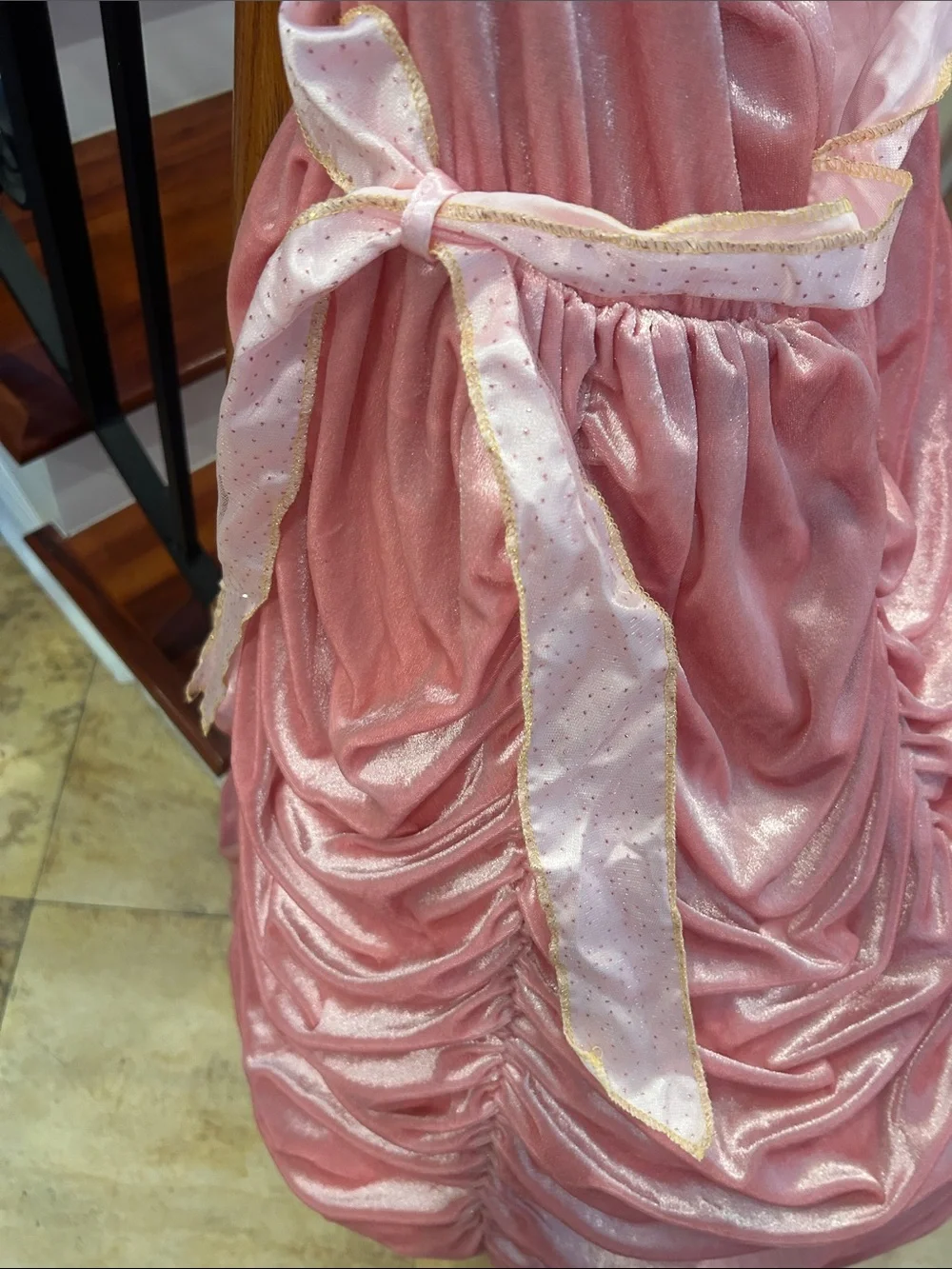 Girls Sleeping Beauty Pink Princess Ruched Tulle Dress size 7/8